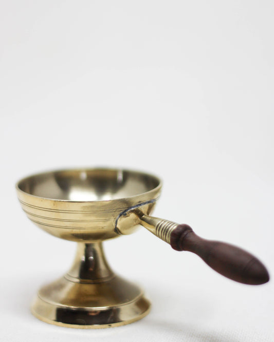Aarti Bowl with Wooden Handle