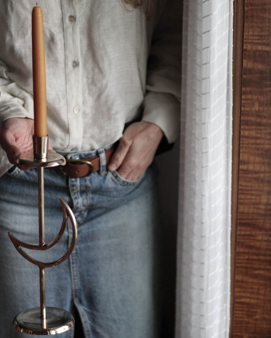 Crescent Moon Taper Holder + 2 Tapers Pairs incl.